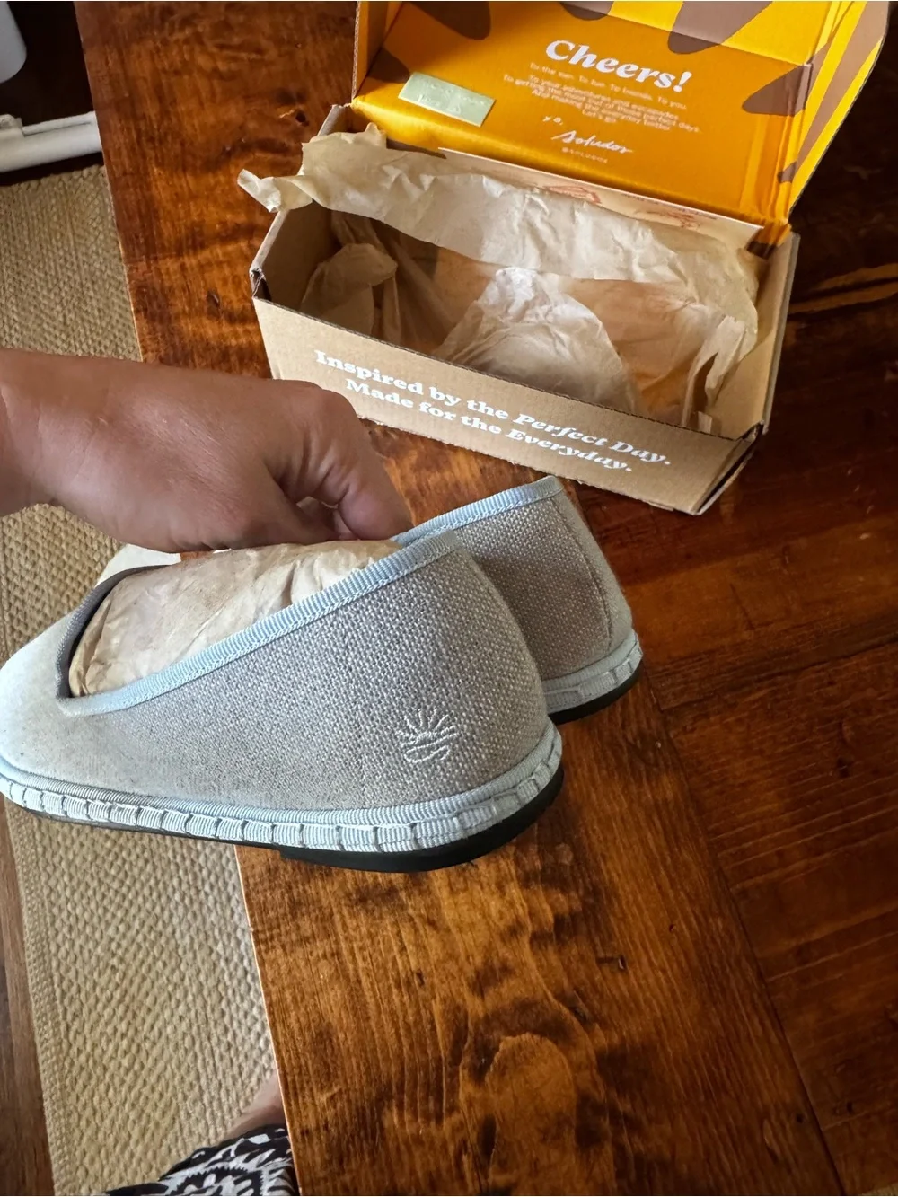 NWT Soludos The Venetian Flat, Light Blue Slip-On Espadrilles